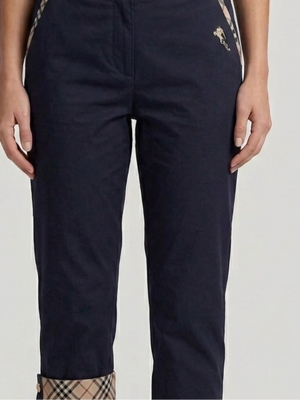 Burberry Golf Navy Blue Pants
Novacheck Trim Accent
Buttons Size L With FLAW*